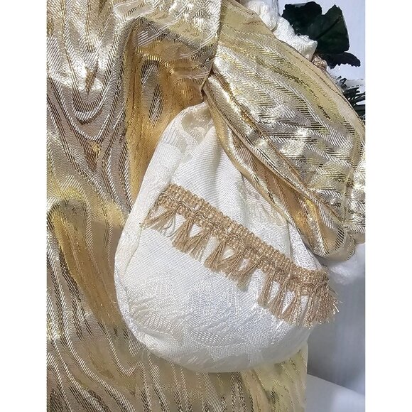 Victorian Gold Santa Claus Tree Topper 17" White Fur Christmas Holiday Figurine - Picture 6 of 10